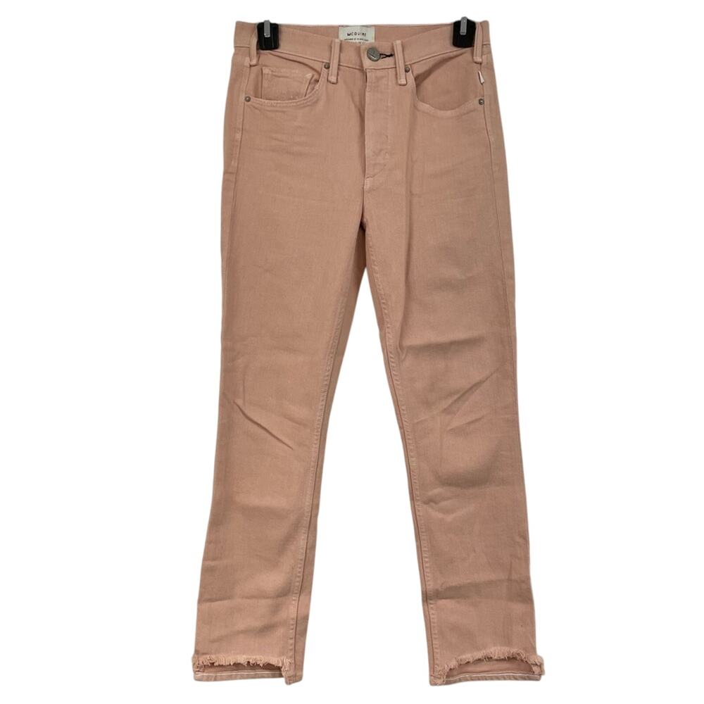 McGuire Denim Pink Valletta Straight Leg Raw Hem Jeans Womens 24 Button Fly